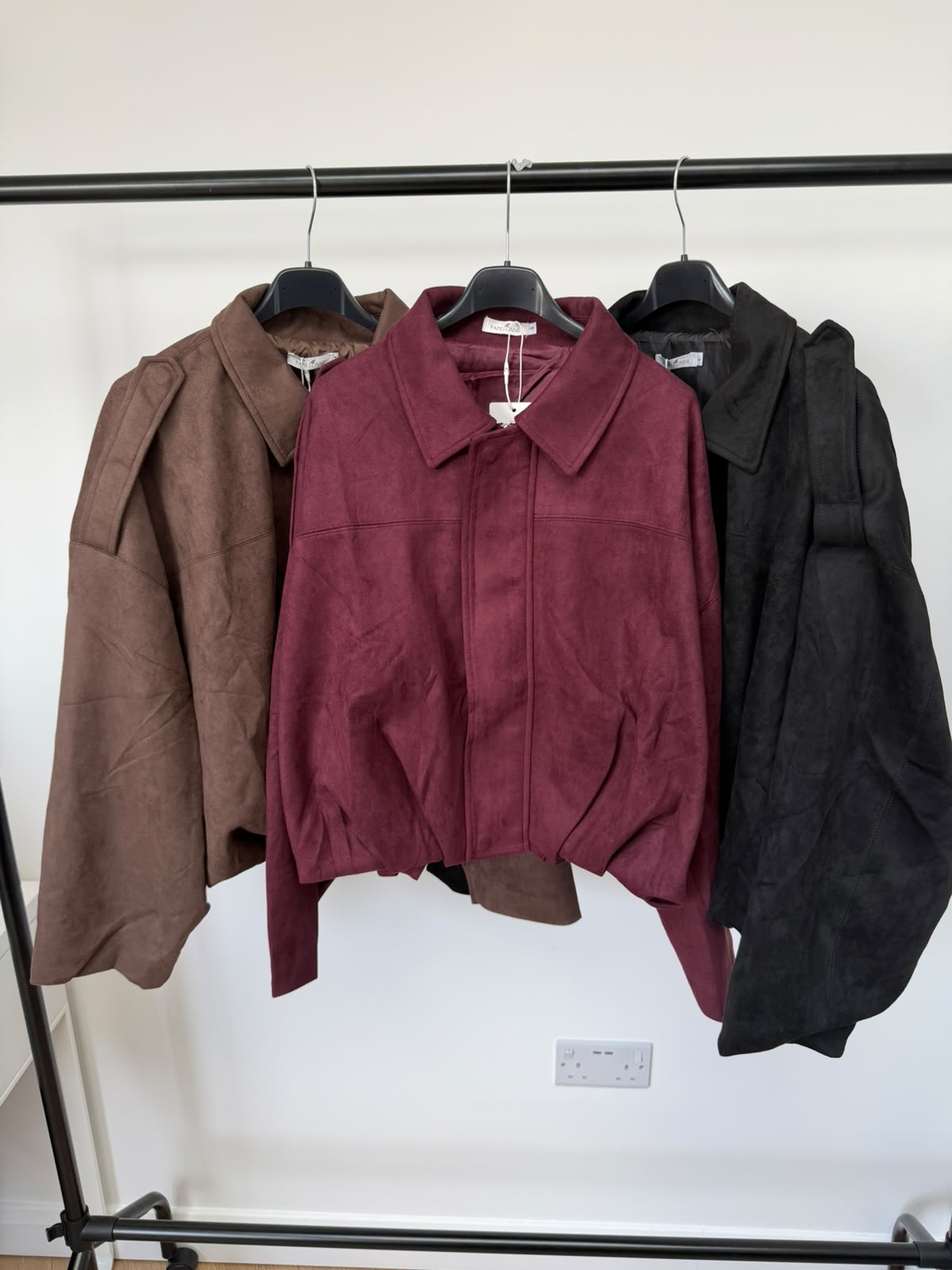 Oversized Suede Bomber Jacket colour range - range