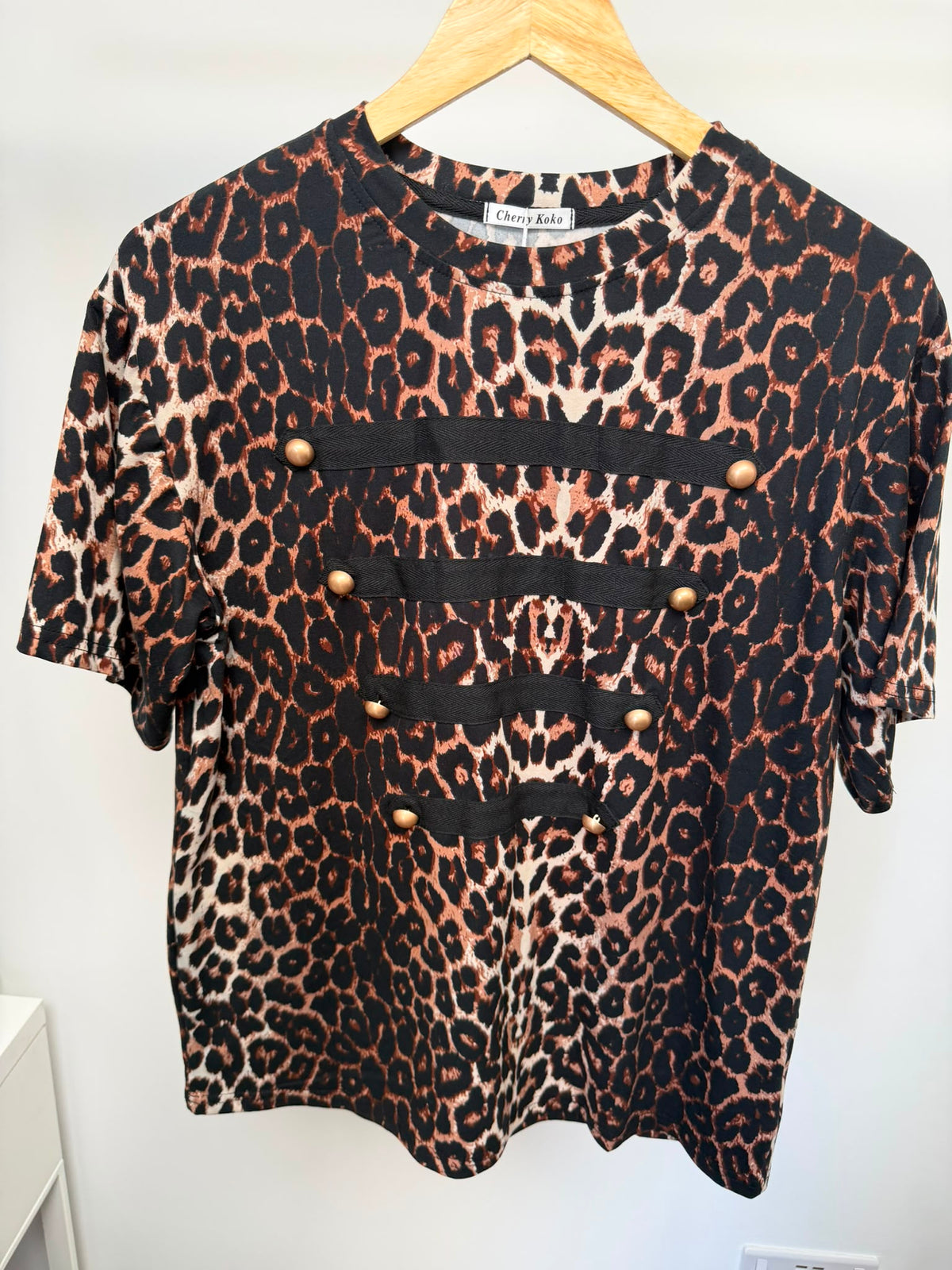 Leopard Military Top in Leopard - front